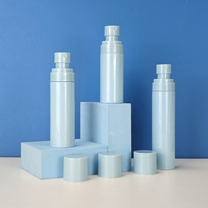 Emballage cosmétique, flacon en plastique PET bleu, 50 ml, 60 ml, 80 ml, 100 ml, 120 ml, logo sérigraphié, flacon rond pour brume visage - Product Image 2