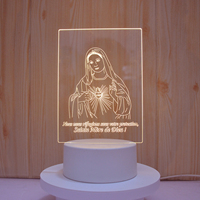 Nouvelle Lampe de Table LED 3D Illusion Créative Personnalisée avec Photo, Base en Acrylique, Décoration de Noël, Veilleuse Chrétienne