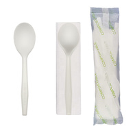 Greenday Wegwerp Premium Serie PLA Bestekset (mes, vork, lepel) van Polylactisch Zuur, geschikt voor dessert, cake, fruit en steak
