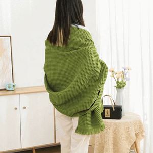 Custom Logo Ready to Ship A-Grade 100% Waffle <b>Bath</b> Luxury Blanket Shawl 180* 90Cm Extra-<b>Large</b> Thickened Cotton <b>Towel</b> - Product Image 5