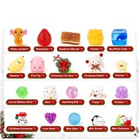 Calendrier de l'Avent Jouets Squishy Compte à rebours de Noël 24 Jours Boîte Mystère Veilleuse Acrylique & Cadeau