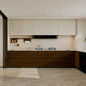 Meubles de <span class=keywords><strong>cuisine</strong></span> modernes en bois, armoires de <span class=keywords><strong>cuisine</strong></span> avec réfrigérateur intégré, meubles de <span class=keywords><strong>cuisine</strong></span> personnalisés pour la maison et l'hôtel - Product Image 1