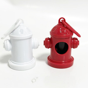 Fire Hydrant Poop Bag Dispenser Plastic Portable Pet Waste Disposal Container Red And White Color Options - Product Image 1