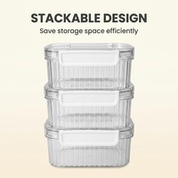Conteneur à céréales transparent à rayures verticales, moulé par injection, en PET, empilable, de qualité alimentaire, sans BPA, hermétique, bac de rangement pour la cuisine