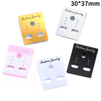 50 pièces/sac, cartes d'étiquetage et supports de présentation en plastique pour boucles d'oreilles et clous d'oreilles, fournitures pour bijoux 30x37mm X19