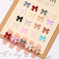 Breloques pour ongles en forme de nœud couleur macaron, nœuds en ruban solides, accessoires 3D pour nail art DIY pour ongles à presser