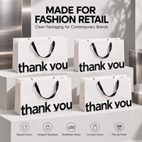 Dankeschön-Papiertüten mit Bandhenkeln für Boutique-Bestellungen, Kundenwertschätzung und Verpackungen für Kleinunternehmen