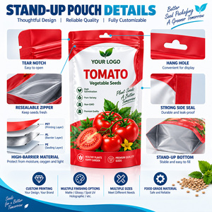 Bolsas <span class=keywords><strong>de</strong></span> Plástico Personalizadas para Semillas <span class=keywords><strong>de</strong></span> Jardín, con Cierre Hermético, Orificio para Colgar, para Semillas <span class=keywords><strong>de</strong></span> Vegetales y Flores, OEM - Product Image 3