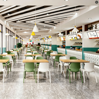 Chaise de restaurant empilable moderne et économique en plastique et acier pour écoles, cafés, cantines et salles de pause - Durable et écologique