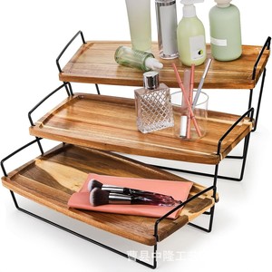 ถาดเสิร์ฟไม้สามชั้นพร้อมหูจับสำหรับอาหารเรียกน้ำย่อยและของหวาน - Product Image 5