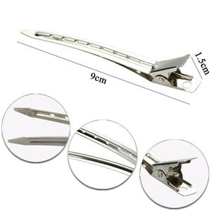 Pinces à cheveux multifonctionnelles en métal de qualité supérieure, pinces à cheveux en forme de bec de canard, pinces à cheveux en alligator DIY, pinces à cheveux argentées pour le sectionnement - Product Image 3