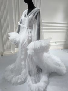 S0144G 2026 Robe de nuit de grossesse confortable de haute qualité, nouvelle collection très vendue, en dentelle fine et tulle, longue et sexy, pour mariée ou matinée. - Product Image 2