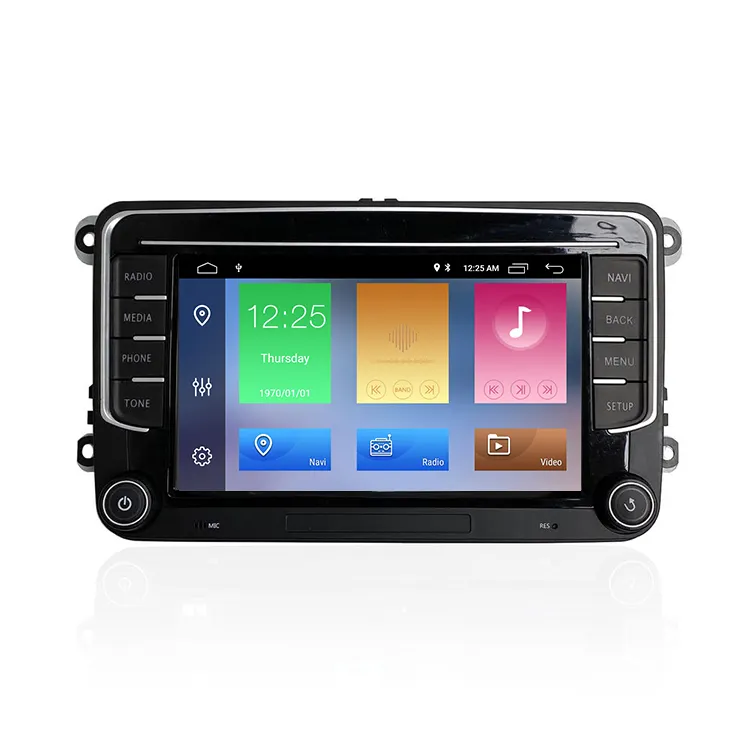 Radio mobil 2DIN Android 13 dengan GPS WiFi bawaan kompatibel dengan VW/Volkswagen Skoda Octavia Golf 5 6 Touran Passat B6 Polo