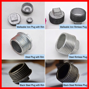 Bouchon de tuyau en fonte malléable galvanisé à filetage extérieur, sans bavure, pour l'étanchéité des conduites d'incendie - Product Image 3