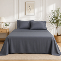 Ensemble de draps de lit rafraîchissants en viscose de bambou 100% naturel, literie soyeuse écologique