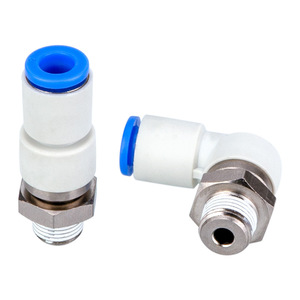 Conector Neumático de Codo Recto de Alta Velocidad, Conector Universal Recto de 360 Grados, Accesorios de Plástico KSL - KSH06/08-M5/01S/02S - Product Image 1