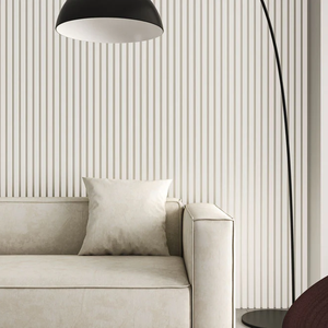 Panneau mural EAZART Modern Decor CE de couleur blanche, en polyester, absorbant le son, en lattes de <span class=keywords><strong>bois</strong></span>, panneau acoustique en <span class=keywords><strong>bois</strong></span> feutré, placage 3 faces - Product Image 4