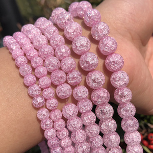Perline Rotonde in <span class=keywords><strong>Quarzo</strong></span> <span class=keywords><strong>Rosa</strong></span> Screpolato da 6/8/10mm all'Ingrosso per Creazione di Gioielli Fai-da-Te - Product Image 3