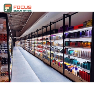 Vitrine de présentation de perruques sur mesure avec porte en verre, tiroir verrouillable et étagères multi-niveaux pour extensions capillaires - Product Image 1