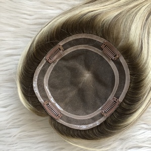 EMEDA Topper de base MONO populaire 3x5 5.5x6 Balayage blond Cheveux humains vierges pour femme - Product Image 1