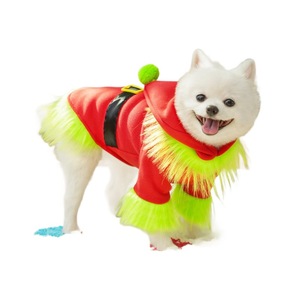 Disfraz de elfo para perros y gatos, traje navideño para mascotas, abrigo con capucha rojo y verde, lindo abrigo de poliéster, disfraz de transformación - Product Image 5