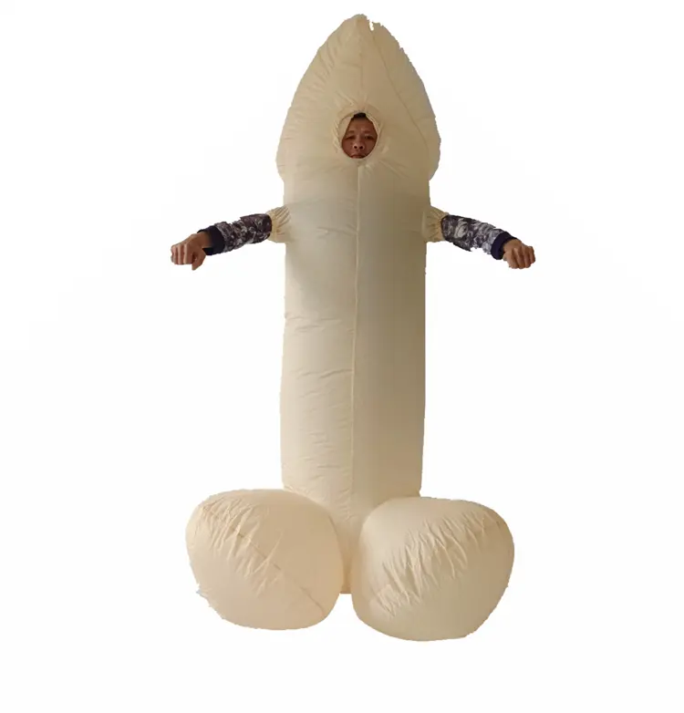 Polyester Funny Cosplay Blow Up Mascot Costume Adults Pecker Big Bird Full Body Cock Penis Inflatable Costume For Bachelor Party