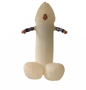 Polyester Grappige Cosplay Opblazen Mascotte Kostuum Volwassenen Pikken Grote Vogel Full Body Cock Penis Opblaasbaar Kostuum Voor Vrijgezellenfeest