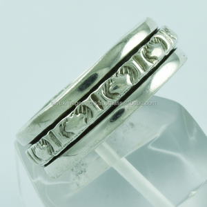 Bague Spinner en argent sterling 92.5 Bague Spinner en argent uni d'Inde pour mariages fiançailles fêtes anniversaires - Product Image 1