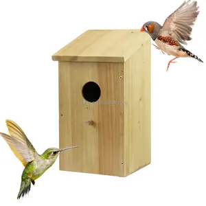 Mangeoires de haute qualité maison jardin suspendu unique mangeoire à oiseaux en bois à l'extérieur