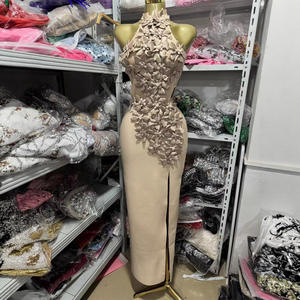 Модное женское платье Seven Color 2026: Новое, сексуальное, красное, длинное, для вечеринок, с вырезами, 3D-вышивкой и бретелью через шею - Product Image 5