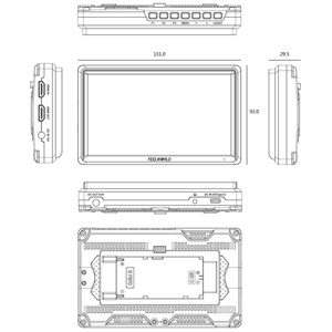 FEELWORLD FW568 V3 6 Pouces Caméra Champ DSLR Moniteur Petit Full HD 4K HDMI 1920x1080 IPS Vidéo Focus Assist pour Sony Nikon <span class=keywords><strong>Canon</strong></span> - Product Image 6