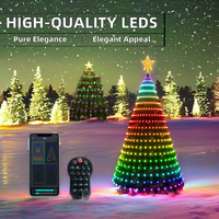 Shingel LED Weihnachtsbaum-Lichter mit Stern-Dekorationen für Innen- und Außenbereich Garten Weihnachtsbeleuchtung