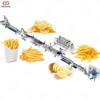 Gelgoog volautomatische productielijn voor aardappelchips, inclusief verpakkingsmachine en continue aardappel-frituurlijn.