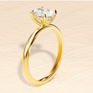 Certificat 10k 14k 18k solide en or véritable Moissanite diamant solitaire mariage bague de fiançailles ensemble pour femmes bijoux AU750 - Product Image 2