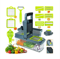 Keukenhulp 14-in-1 fruit- en groentegereedschap, mandoline, snijder, uienhakker, schilmes, groentesnijder