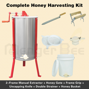 Extractor de Miel Manual de 2 Cuadros, de Acero Inoxidable, con Manivela, Centrífuga de Miel para Apicultura, Granja y Recolección de Miel en el Hogar - Product Image 1