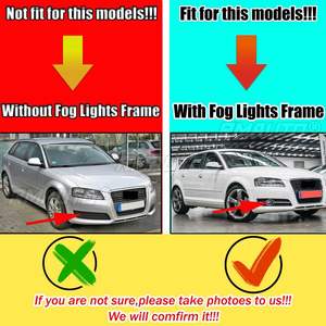 2 pièces Grille avant de voiture en nid d'abeille pour Audi A3 8P 2009-2013 8P0807682D Cache de grille de phare antibrouillard - Product Image 2