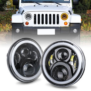 OVOVS 7 Zoll Halo Scheinwerfer mit High <span class=keywords><strong>Lo</strong></span> Beam Weiß DRL Amber Blinker Angel Eyes für 2007-2018 Jeep Wrangler JK JKU LJ TJ CJ - Product Image 1