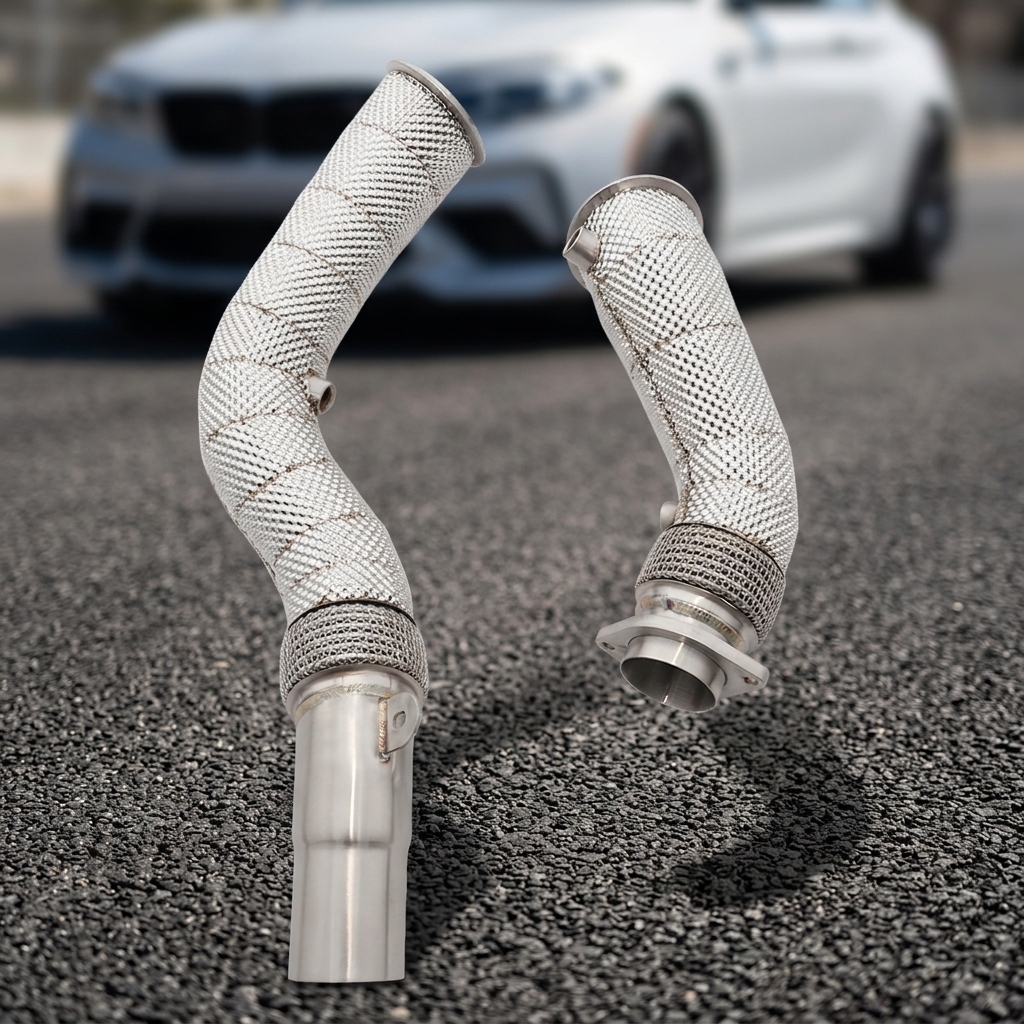 VantaFlow Performance Exhaust Downpipe Straight for BMW M2C F87 S55 3.0T 2018-2021 Stainless Steel 304 Exhaust Pipes With Heat Shield