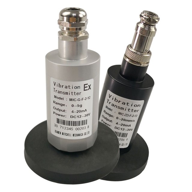 High Quality Integrated 35x70mm Vibration Transducer Transmitter 0-10mm/s 0-25mm/s 0-50mm/s 4-20mA Output Kehao Kh Model CE