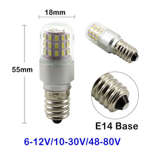Bombilla LED E14 Súper Brillante de 24V, Regulable, T18, Cubierta de Vidrio Transparente, Lámpara de Haz de 360 Grados para Autocaravana, Lámpara de Noche, Energía Solar - Product Image 1