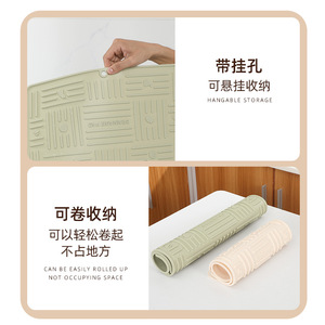 Kitchen Drain Mat Rectangle Food Grade Silicone Non Slip Waterproof Countertop Mat For Vegetable Fruit Drying - Product Image 5