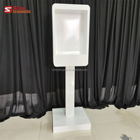 Support de cabine téléphonique audio vintage en métal blanc, forme carrée ou ovale, pour livre d'or, vente en gros