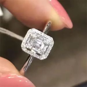 Bague de fiançailles en diamant 0,18 ctw, or blanc 18 carats, prix d'usine Xinfly, en stock - Product Image 2