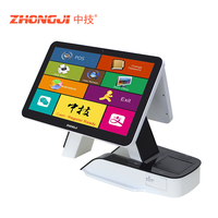 Système de point de vente tactile commercial tout-en-un ZHONGJI avec imprimante interne numérisation et impression de codes QR connectivité WiFi USB NFC