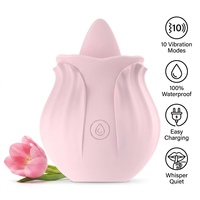 Vibrateur réaliste en forme de langue avec fonction de vibration agile 10V, jouet rose vibrant, stimulateur clitoridien et des mamelons, jouet sexuel pour femmes