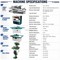 Machine à bois multifonctionnelle italienne C300 5-en-1 avec table coulissante verticale et raboteuse à bois