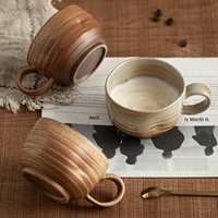 Tasse à café en céramique de style japonais, mug vintage, tasse à eau créative pour la maison et le bureau, tasse à latte art sans couvercle
