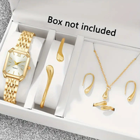 Ensemble de montres exclusif pour femmes - Accessoires de montre carrés à la mode pour filles, ensemble de 6 pièces NW0046
