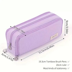Astuccio Minimalista a <span class=keywords><strong>Tre</strong></span> <span class=keywords><strong>Scomparti</strong></span> ad Alta Capacità in Tessuto, Design Aperto; Elegante Cancelleria in Stile Giapponese-Coreano per Studenti delle Scuole Medie - Product Image 6